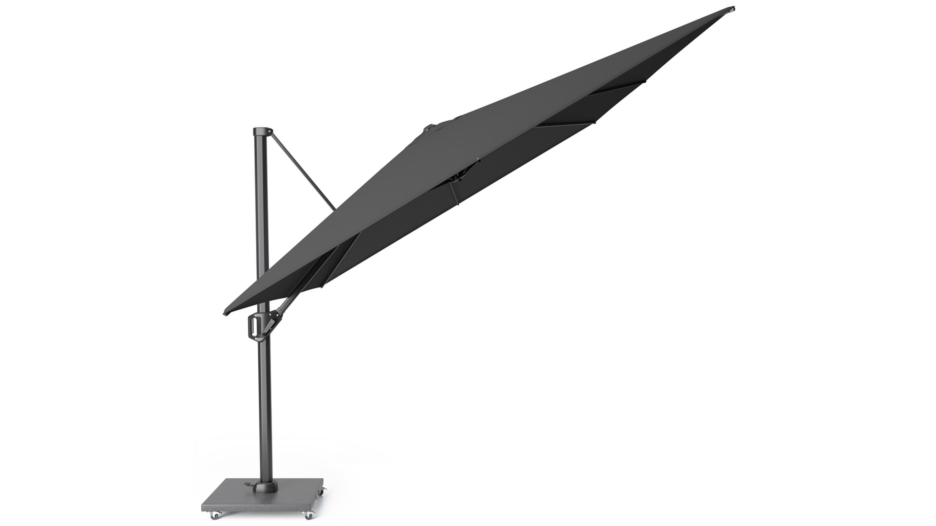 Floating parasol Challenger T1 Premium 400 x 300cm Mast Anthracite - Cloth Faded Black