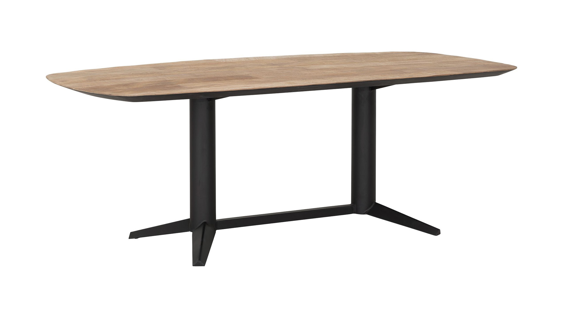 Table d'intérieur Soho 210 cm Teck Recup - Piètement Métal Noir - DTP Home