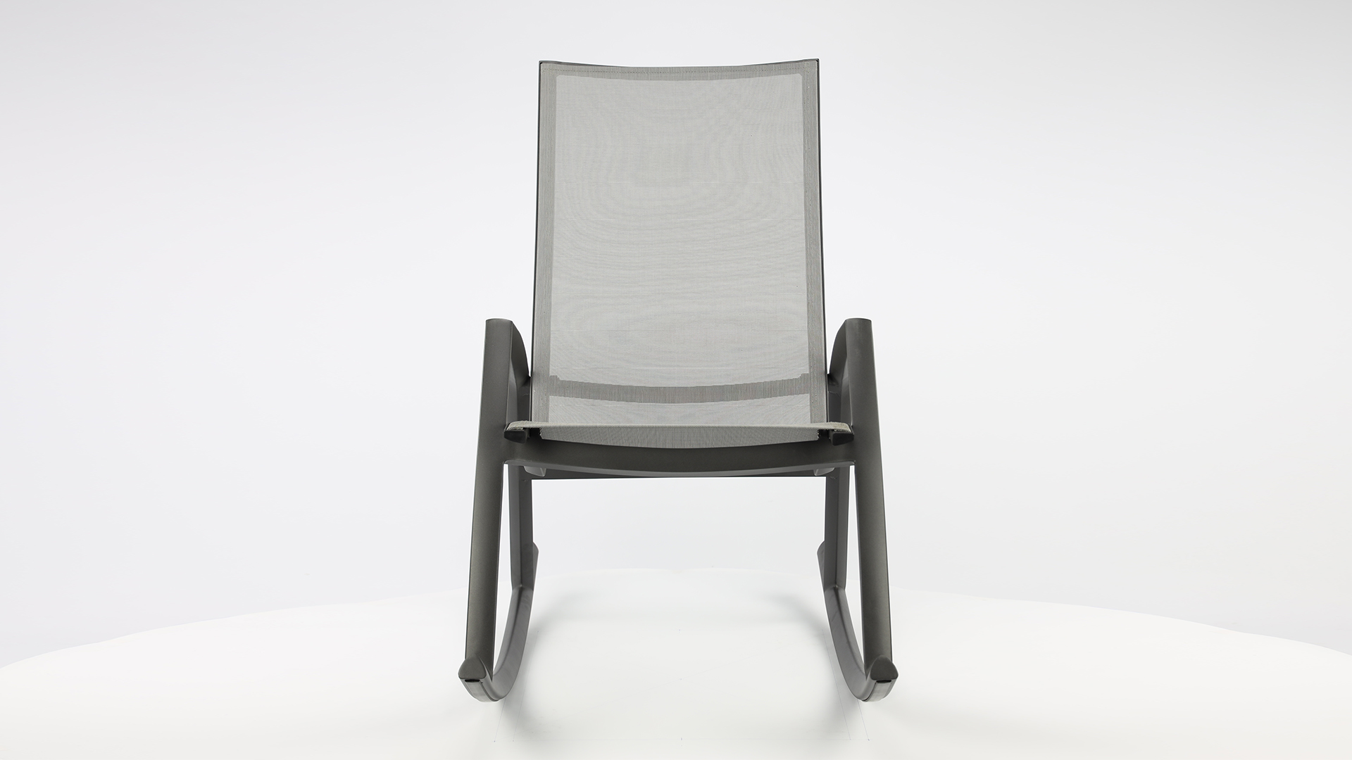 Alu Rocking Chair Kennedy Charcoal Mat - Silver Gray Textilene