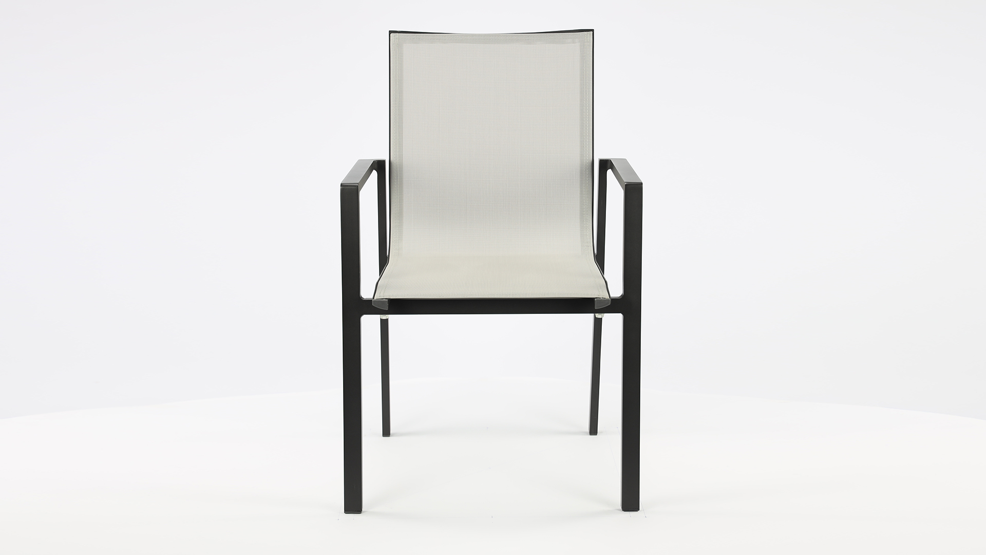 Alu Stacking Chair Arosa Charcoal Mat Textilene Light Grey