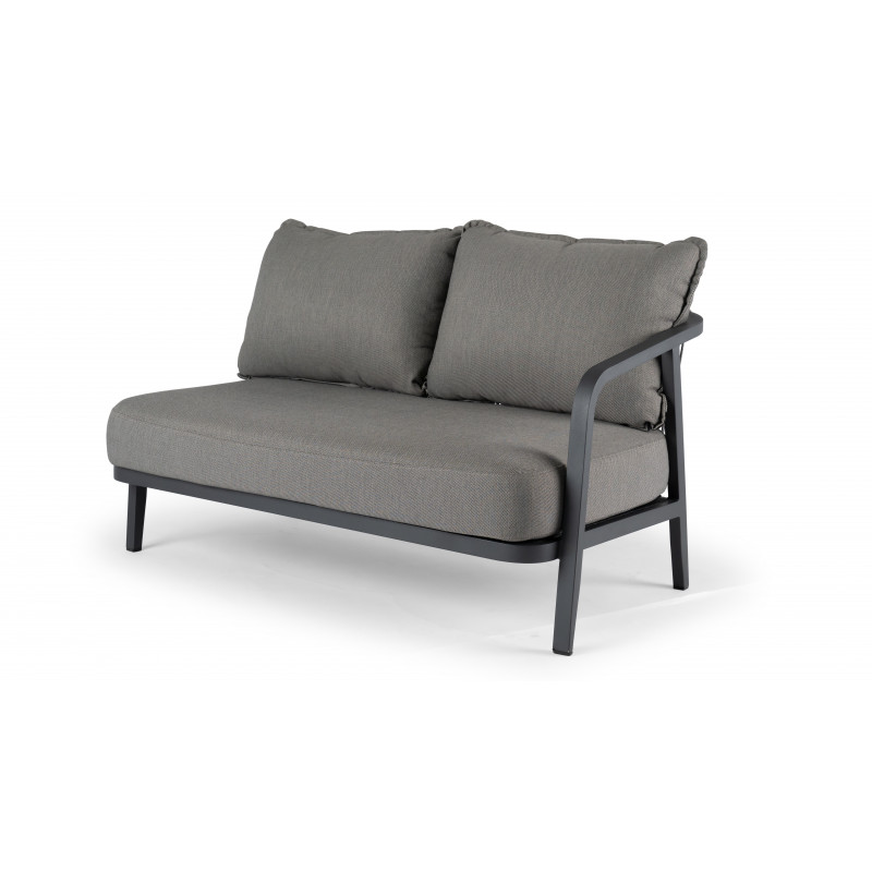 Alu Lounge Pep Corner Lounge Charcoal Frame with Quick Dry Cushions Olefin Charcoal Color