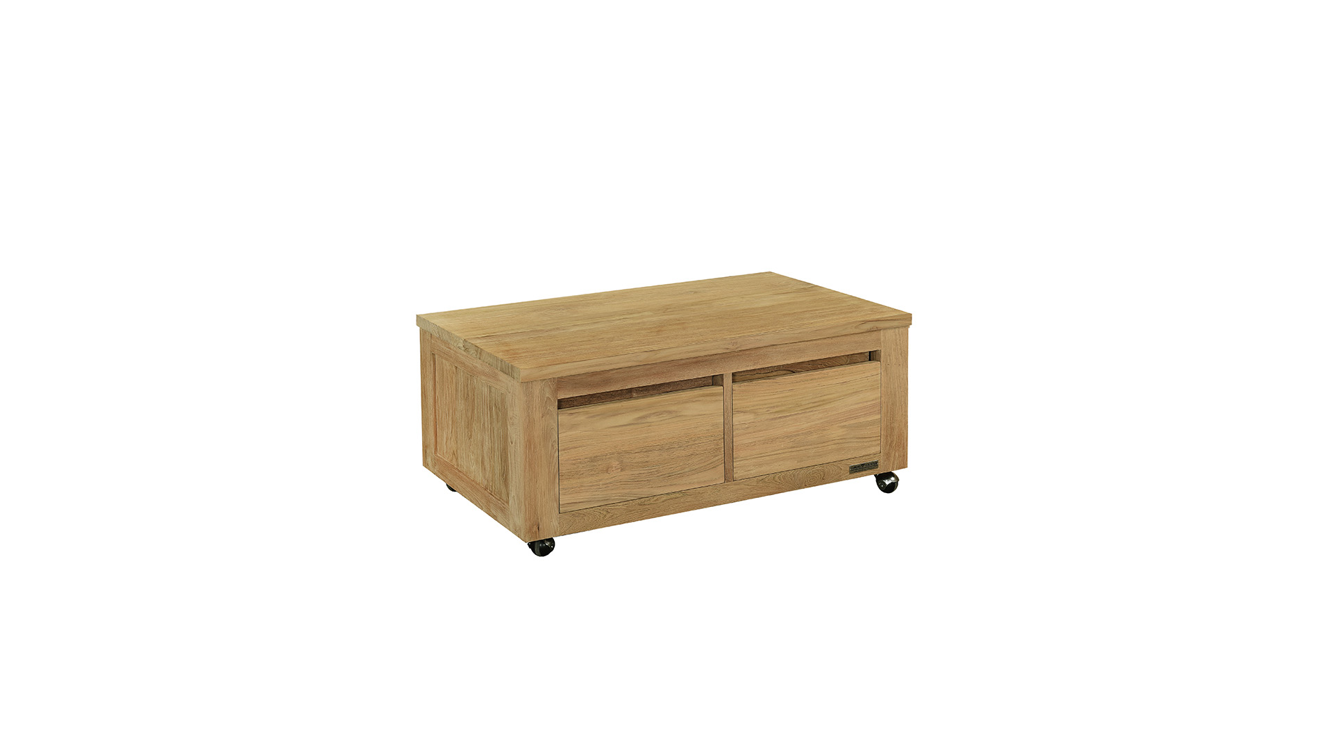 Coffee table with 2 handleless drawers On Wheels 100 x 60cm Diamond Collection