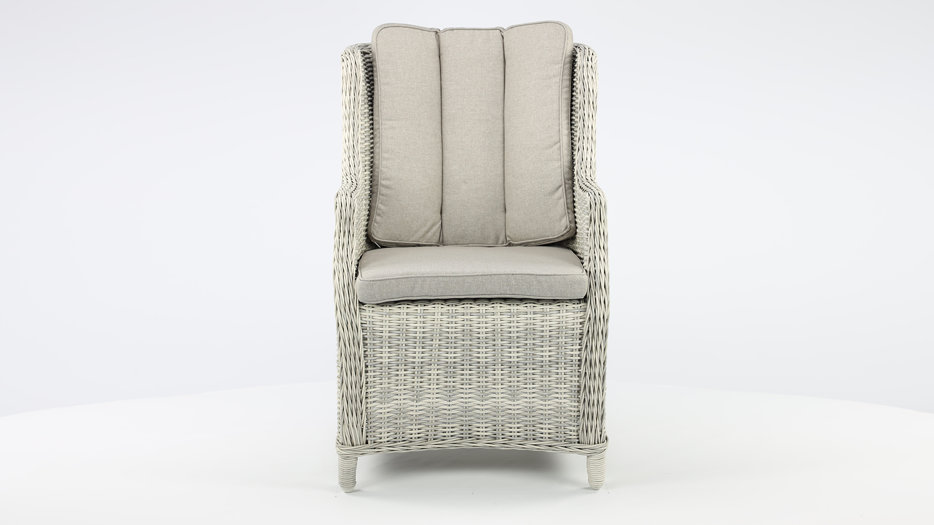 Wickerzetel Indigo Kleur White Faded Grey Wicker PE - Alu Frame Luxury Lounge