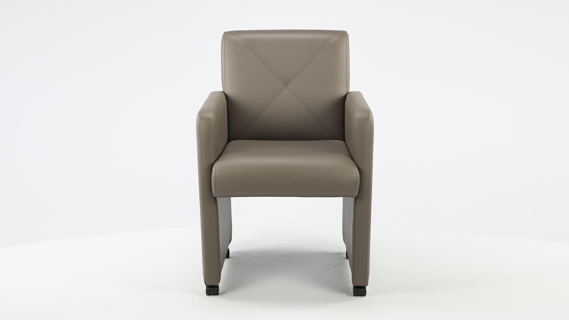 Dining room chair Nina Club Leather Look With Cross Soft Touch Taupe - Arena Taupe 104