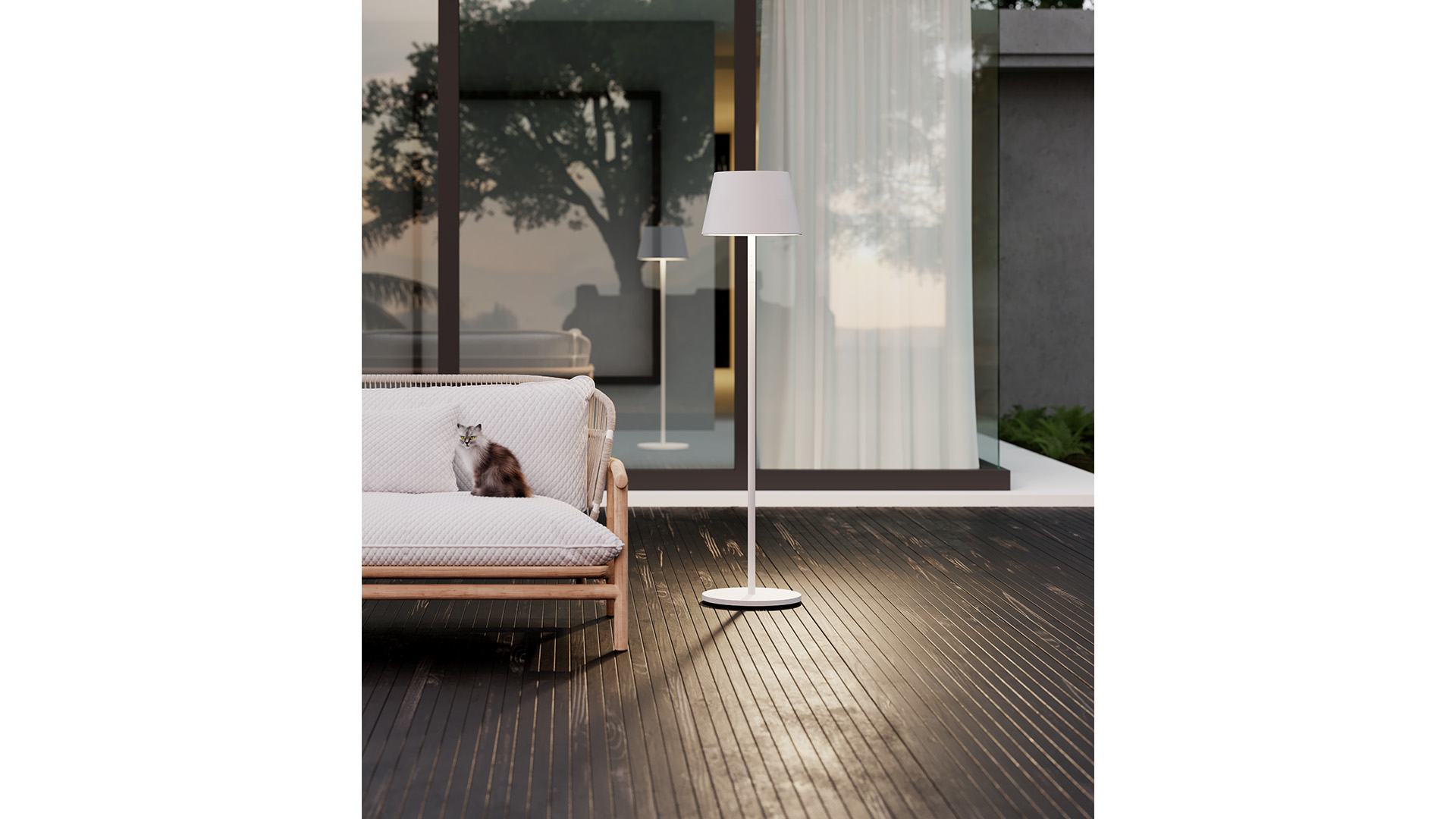 Qoozii Aruba Black Floor Lamp - 3 Adjustable Heights - Wireless