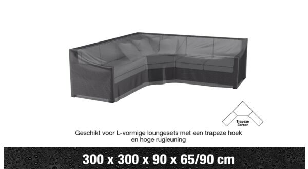 Aerocover Loungesethoes Hoekset L/Trapeze hoek 300 x 300 x 90cm x  H65/90cm