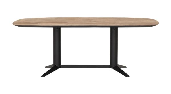 Table d'intérieur Soho 210 cm Teck Recup - Piètement Métal Noir - DTP Home