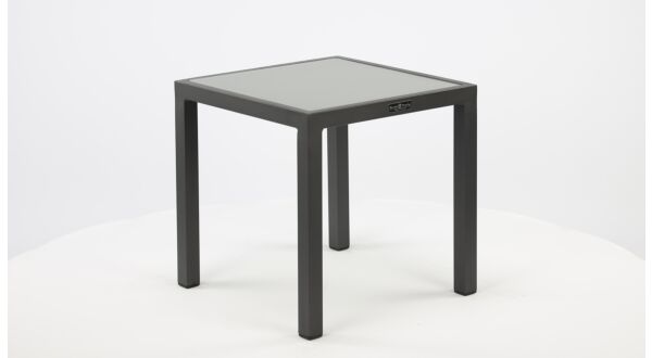 Alu Side Table Nova Charcoal Mat 45 x 45 x H45cm + Light Grey Glass