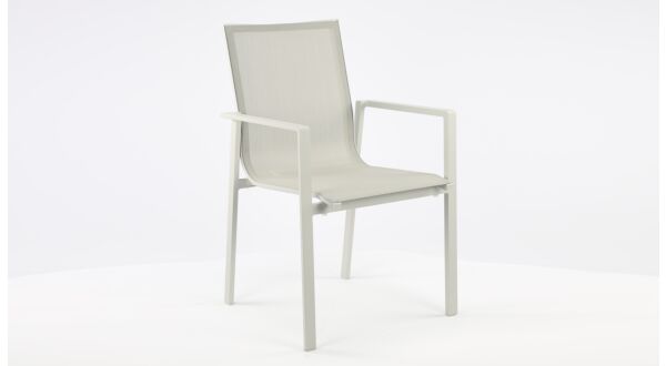 Alu Stacking Chair Arosa Mistral Grey Mat Textilene Light Grey