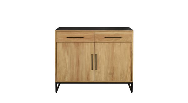 Sideboard Inca 110cm With 2 Revolving Doors and 2 Drawers - Teak Light Brushed - Diamond Collection