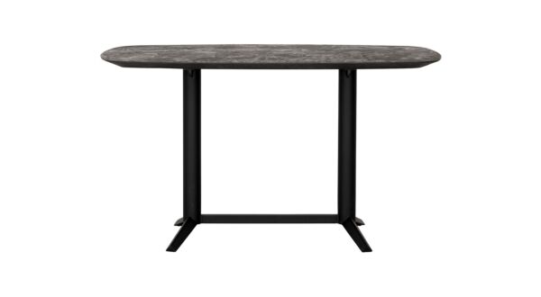 Table de comptoir Soho 160 cm x 90 cm x H90 cm plateau en mortex avec base en métal noir