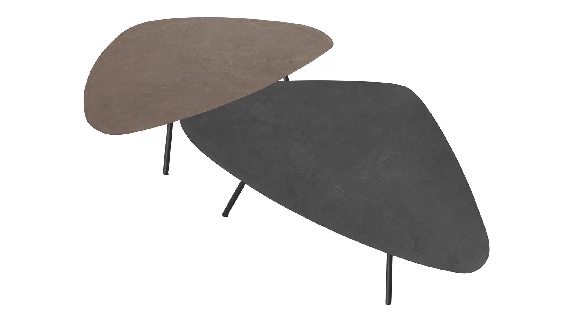 Coffee table Plectro Earth S/2 Color Fudge 90cm x 50cm x H38 - Color Pepper 100cm x 60cm x H34cm